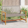 Vidaxl tuinbank 112 cm poly rattan en acaciahout grijs
