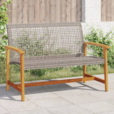 Vidaxl tuinbank 112 cm poly rattan en acaciahout grijs