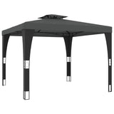 Arbor Vidaxl avec un double toit 2,98x2,98 m anthracite en acier -colore