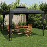 Arbor Vidaxl con doble techo 2.98x2.98 m de acero antracita