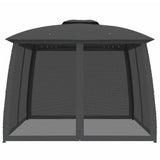 Vidaxl prieel met gaaswanden en dubbel dak 2,93x2,93 m staal antraciet