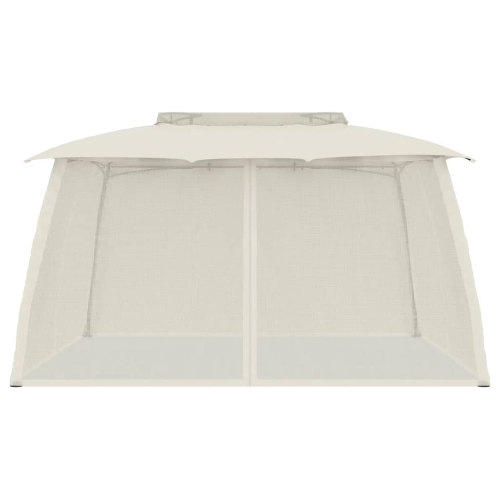 Vidaxl Arbor Side Malls of Mesh et Double Roof 3,93x2.93 m Cream en acier