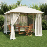 Vidaxl Arbor Side Malls of Mesh et Double Roof 2,94x2,94 M en acier Cream