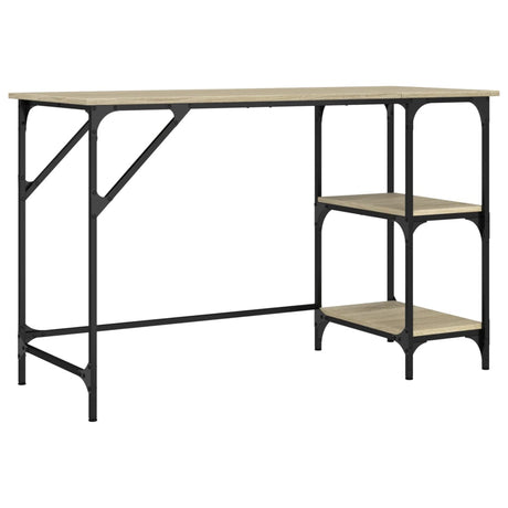 Vidaxl bureau 120x50x75 cm metaal en bewerkt hout sonoma eikenkleurig