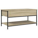 Vidaxl salontafel 100x50x50 cm bewerkt hout en metaal sonoma eiken