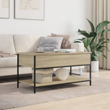 Vidaxl salontafel 100x50x50 cm bewerkt hout en metaal sonoma eiken