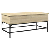 Vidaxl salontafel 100x50x45 cm bewerkt hout en metaal sonoma eiken