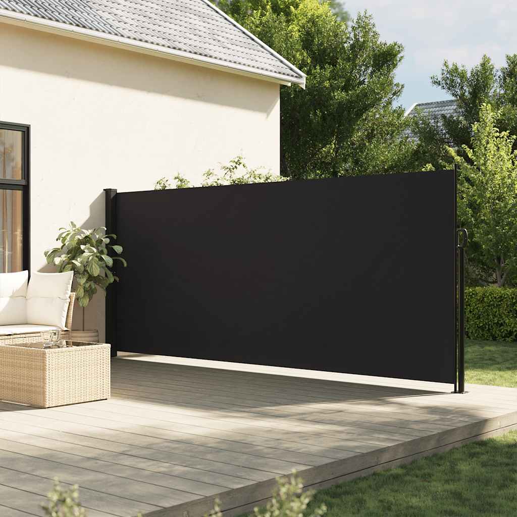 Pare-brise Vidaxl extensible 160x500 cm noir