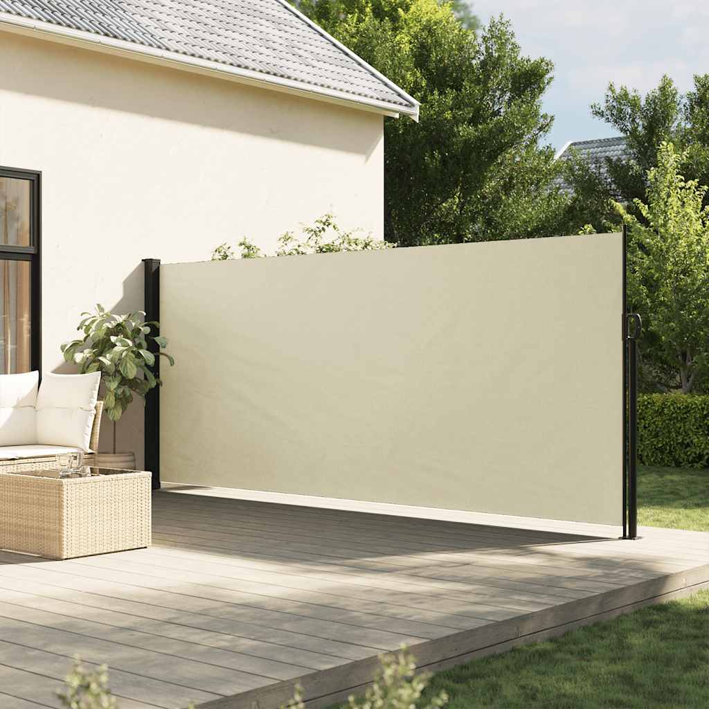 Vidaxl windscherm uittrekbaar 180x500 cm crèmekleurig