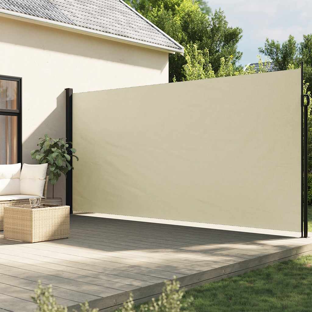 Pare-brise vidaxl extensible 220x500 cm de couleur crème