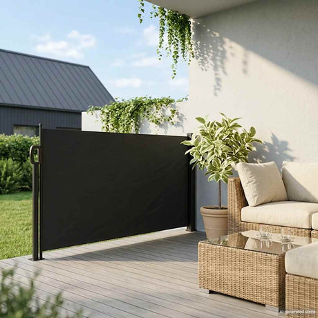 Vidaxl windscherm uittrekbaar 120x600 cm zwart