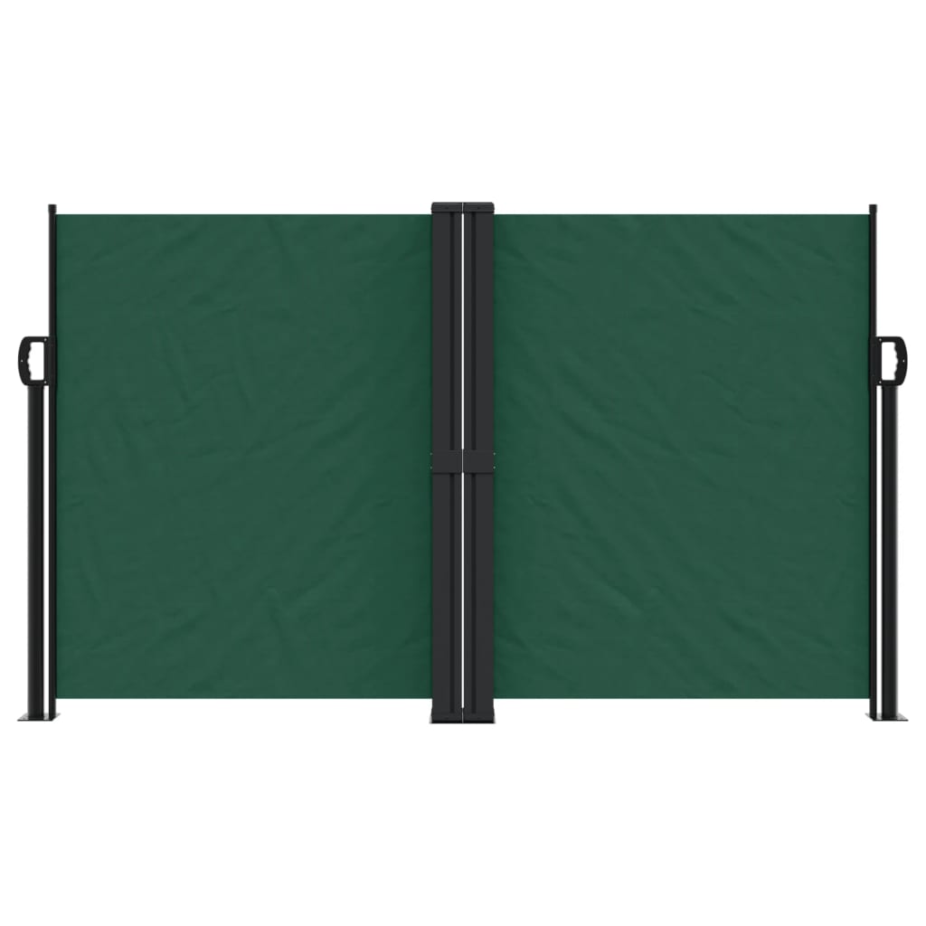 Schermo del giardino Vidaxl estendibile 140x600 cm verde scuro