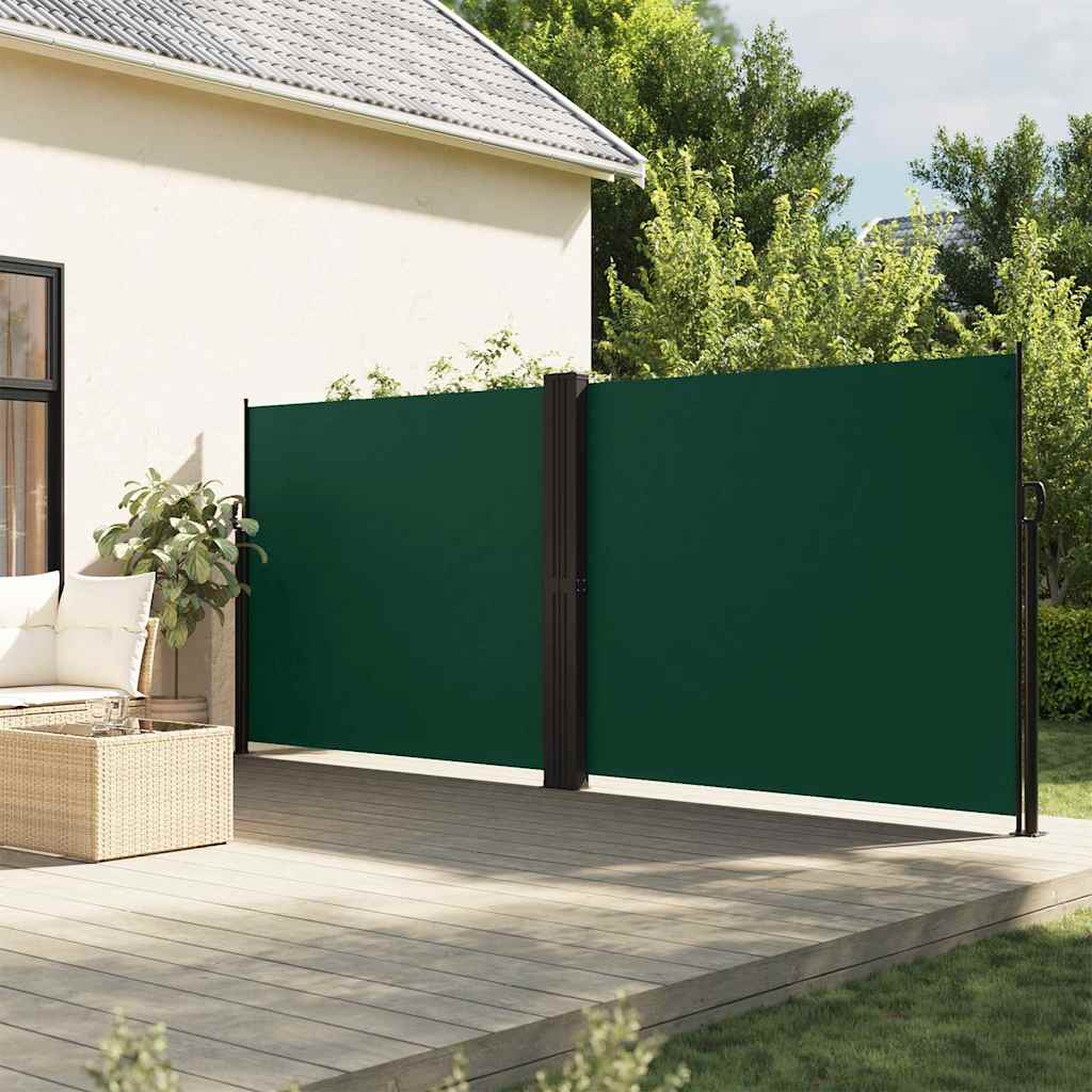 Vidaxl vrtni zaslon Extendable 180x600 cm temno zelena