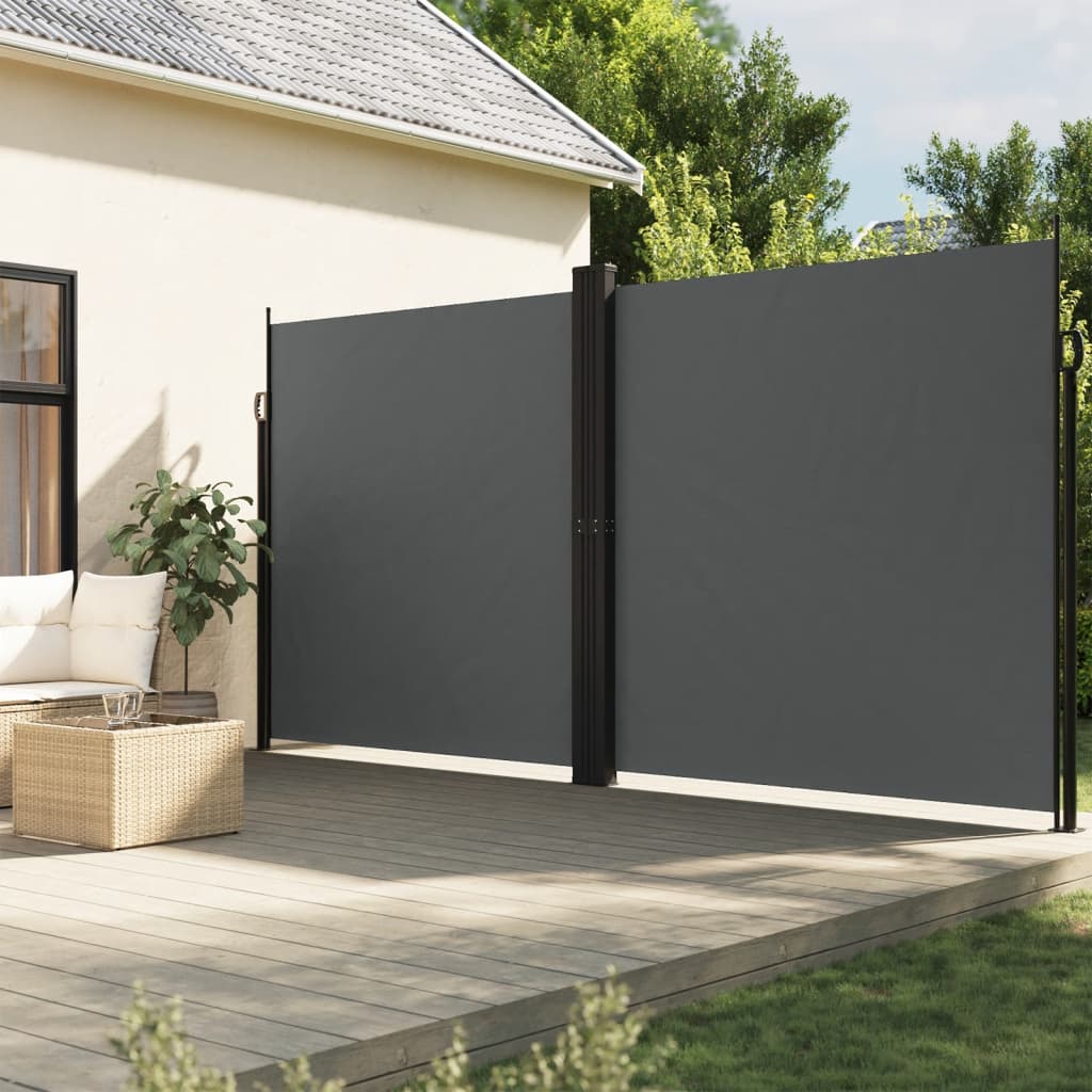 En pare-brise Vidaxl extensible 200x600 cm anthracite -colored