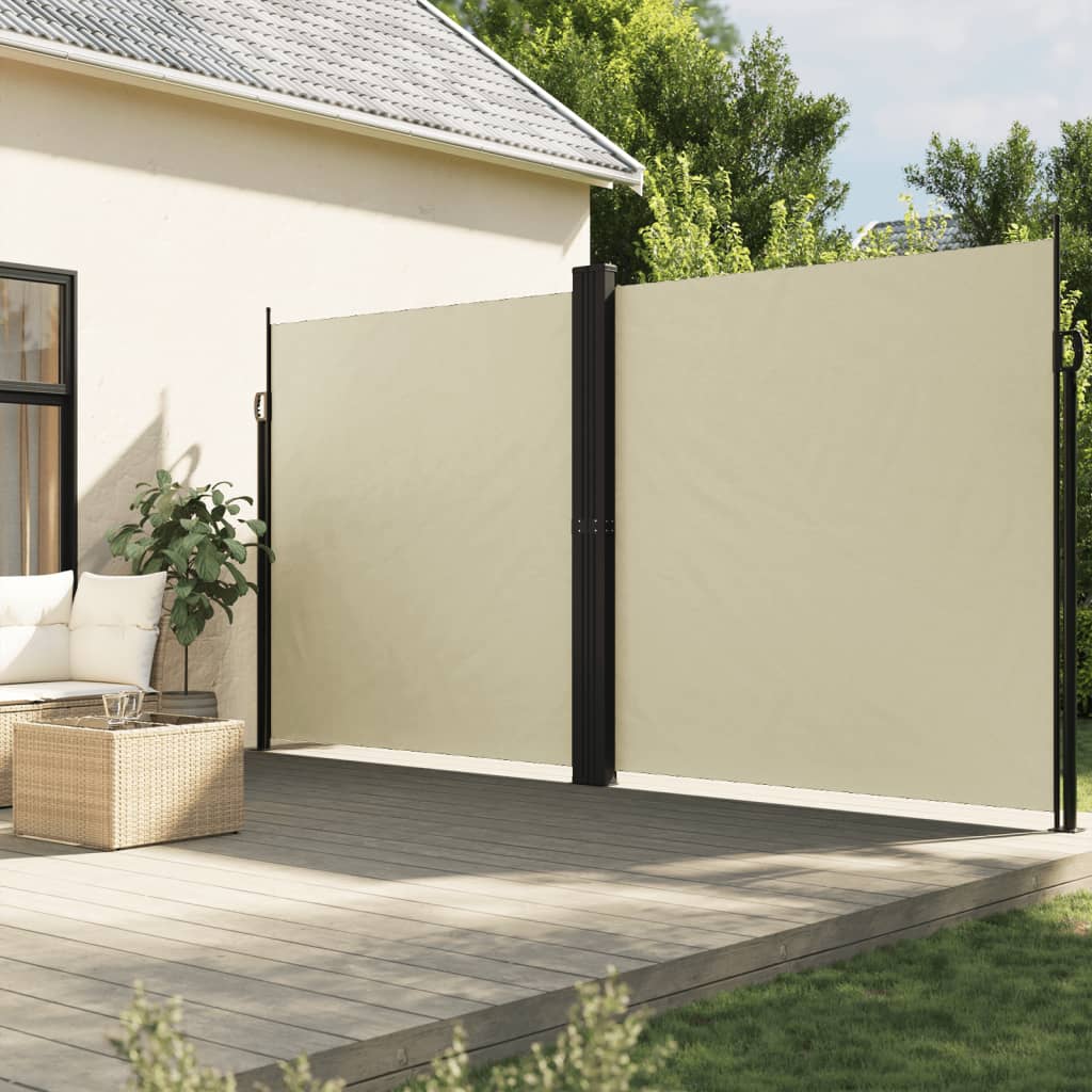 VidaXL Windshield Extendable 220x600 cm Cream -colored