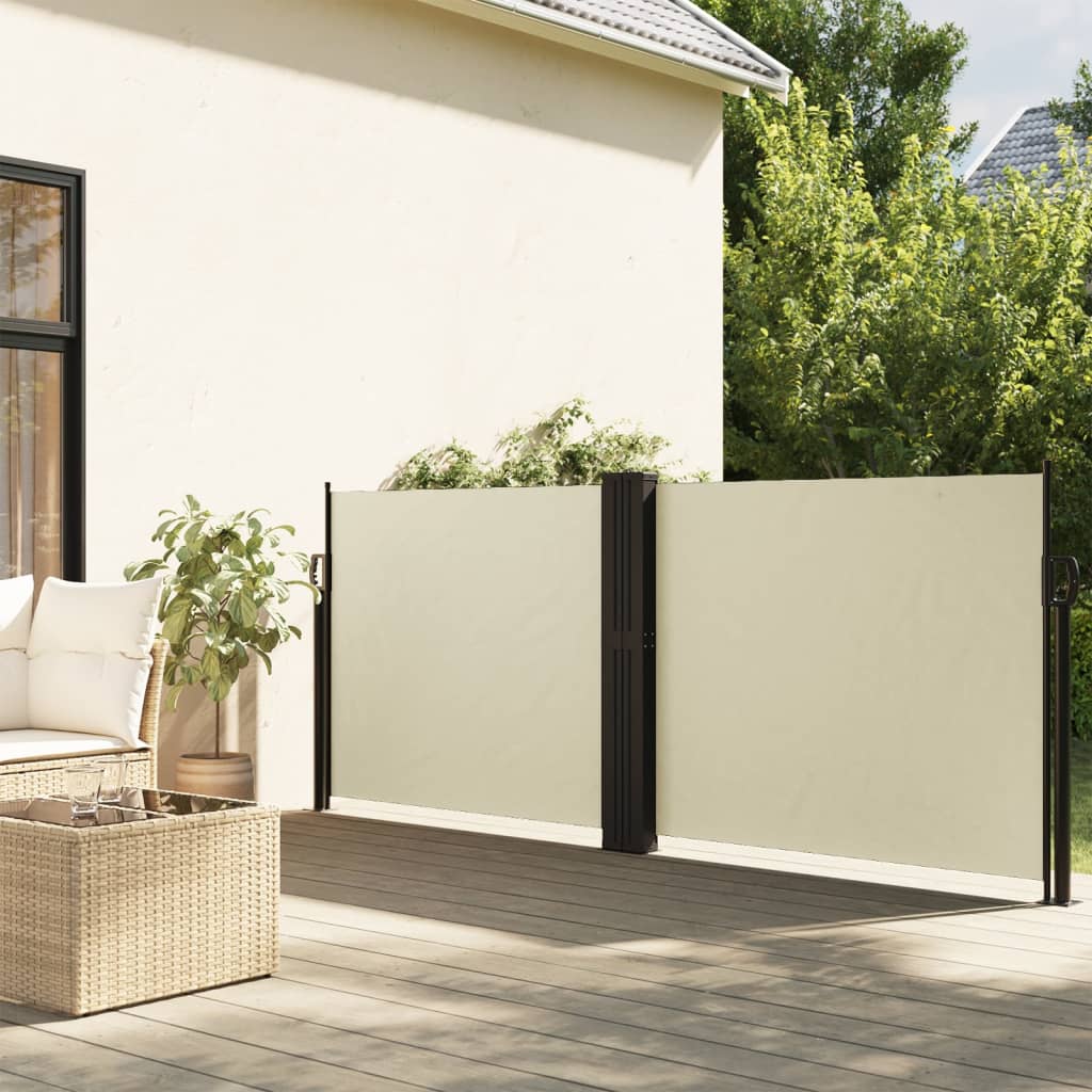 Pare-brise Vidaxl extensible 140x1000 cm crème