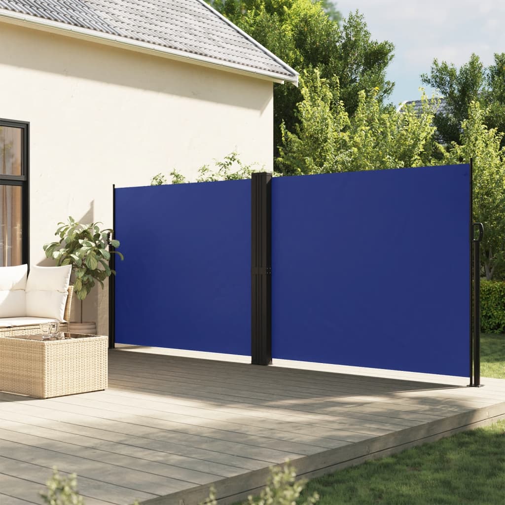 Pare-brise Vidaxl extensible 180x1000 cm bleu