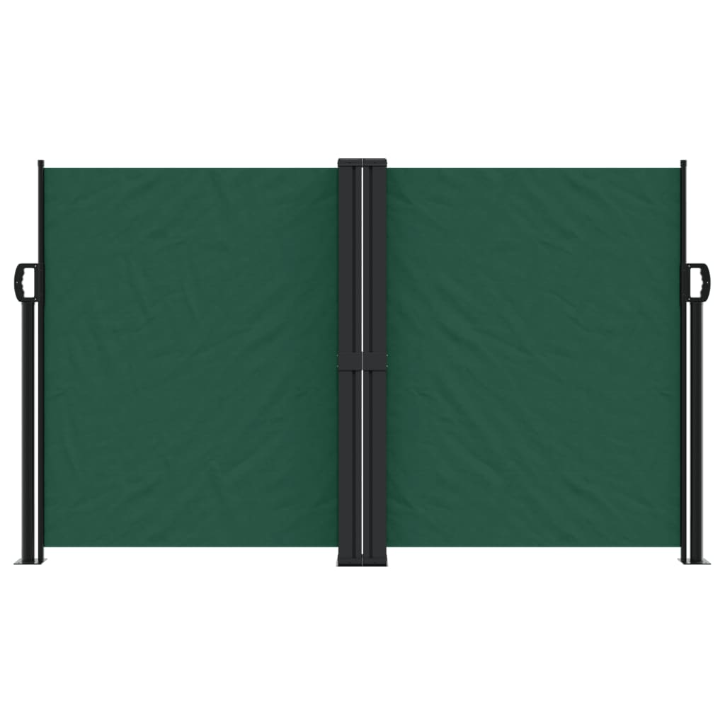 Pare-brise Vidaxl extensible 140x1200 cm vert foncé