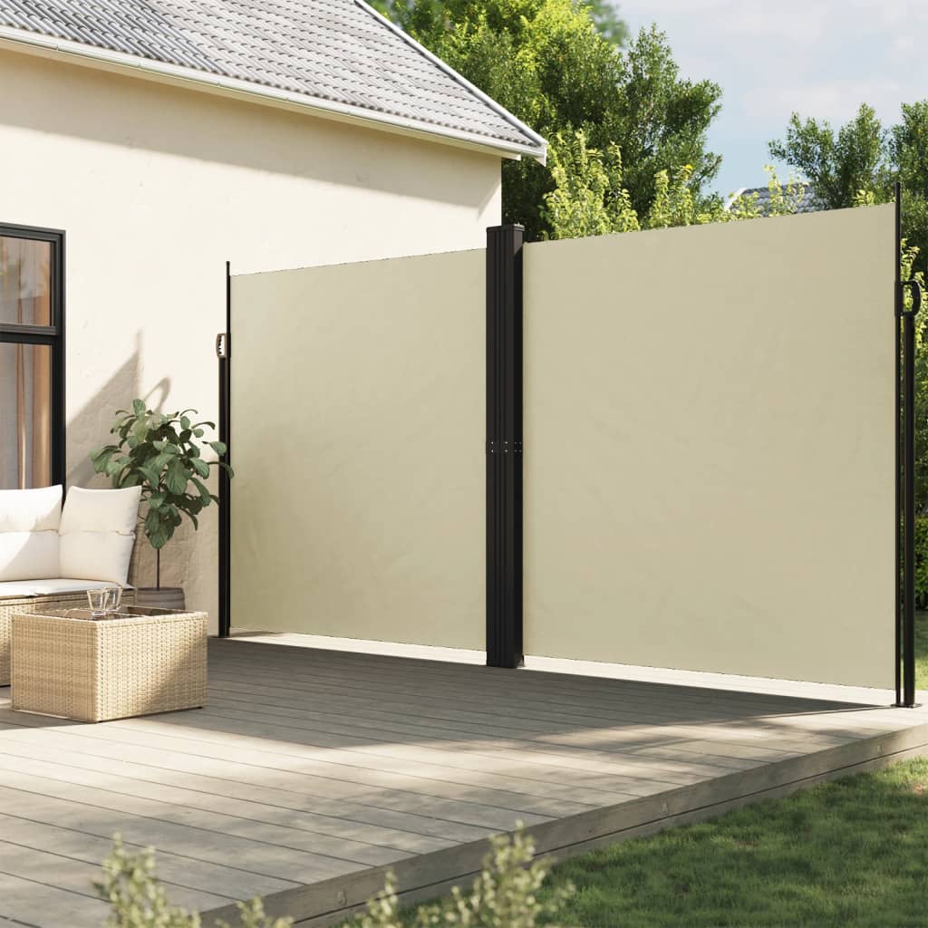 Schermo del giardino Vidaxl estendibile 200x1200 cm crema