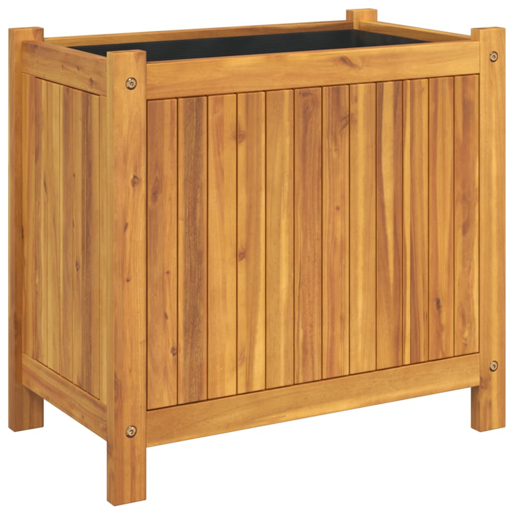 Planteur vidaxl avec doublure 54x31x50 cm en bois d'acacia solide