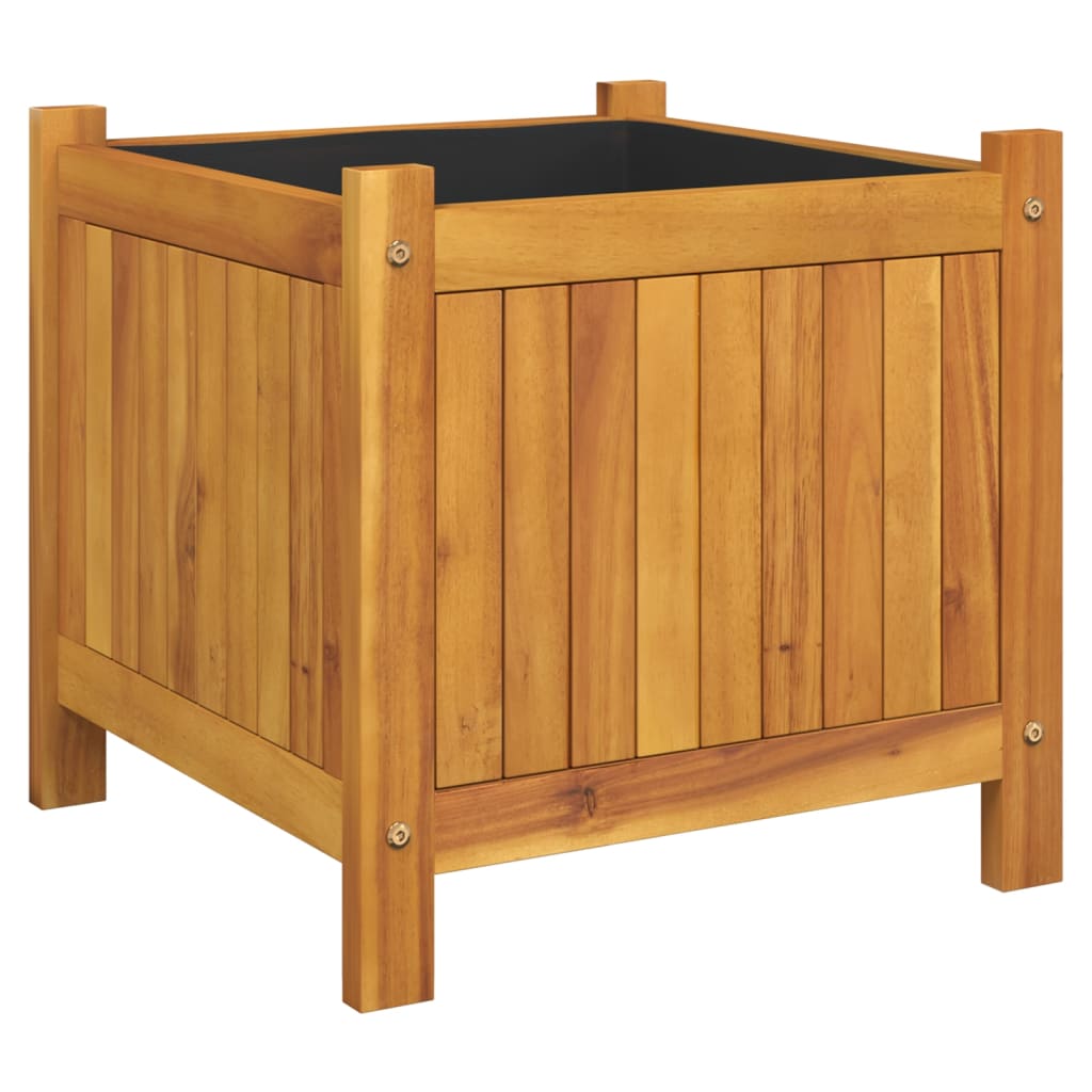 Planteur vidaxl avec doublure 42x42x40 cm en bois d'acacia solide