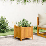 VidaXL Planter with lining 42x42x40 cm Solid acacia wood