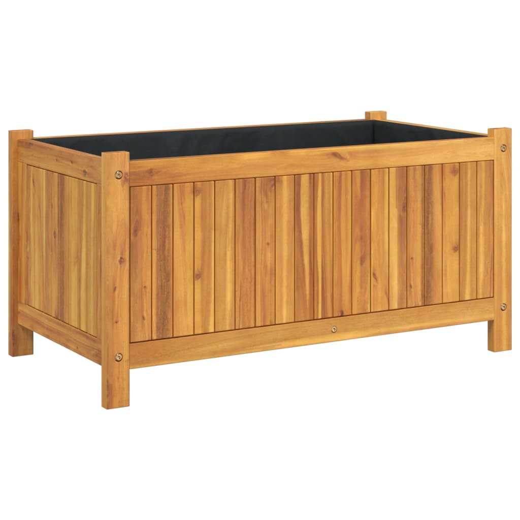 VidaXL Planter with lining 80x42x40 cm Solid Acaciahout