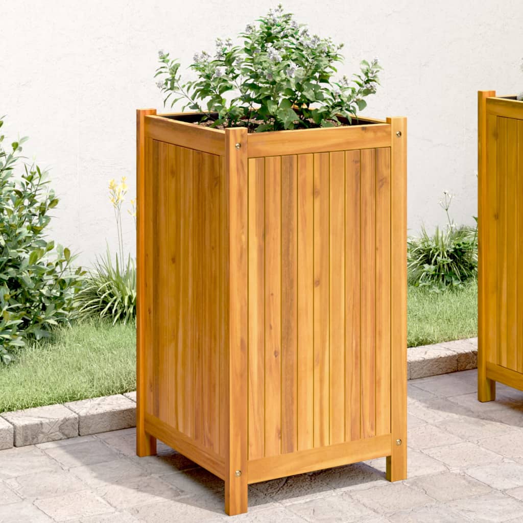 Vidaxl planter med foring 42x42x75 cm fast acacia træ