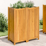 Plantador Vidaxl con revestimiento de madera de acacia sólida de 84x42x100 cm