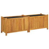 Vidaxl fioriera con fodera 153x38.5x50 cm Solid Acacia Wood