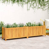 Vidaxl Planter med foder 199x38.5x50 cm Solid Acaciahout