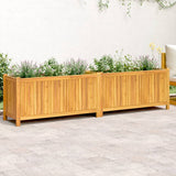 Vidaxl Planter med fôr 199x38.5x50 cm Solid Acaciahout