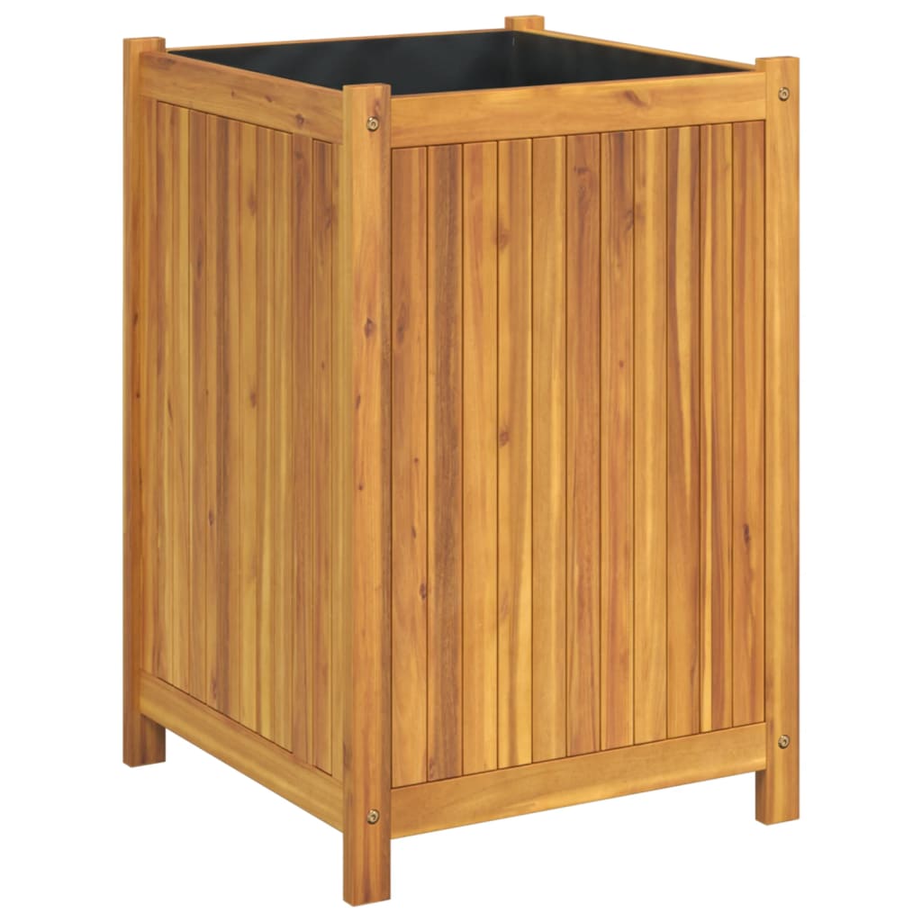 VidaXL Planter with lining 50x50x75 cm Solid Acaciahout