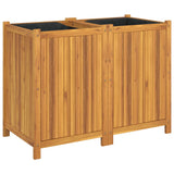 VidaXL Planter with lining 100x50x75 cm solid acacia wood