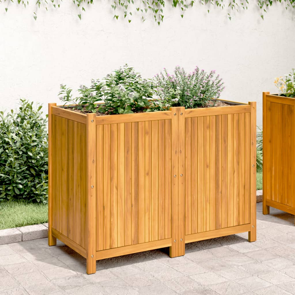 Vidaxl -planter med fôr 100x50x75 cm Solid Acacia Wood