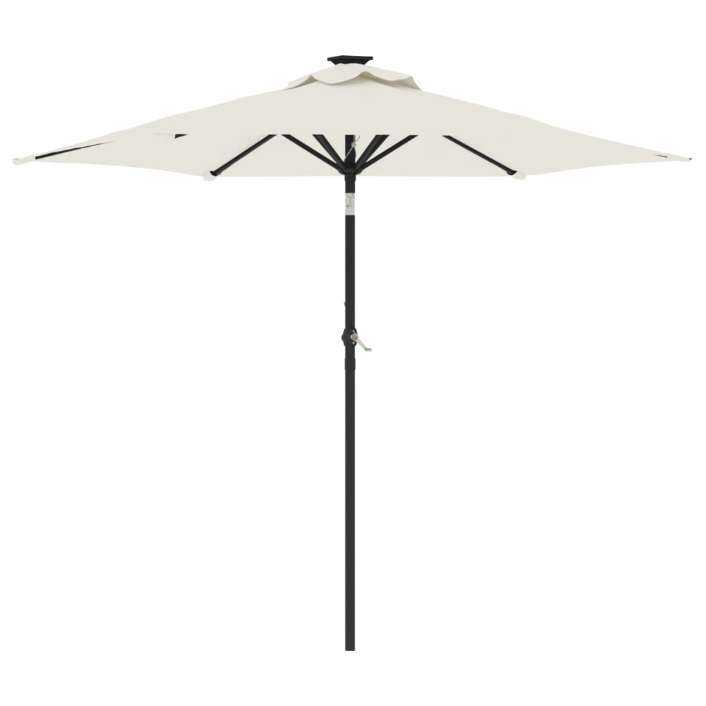 Vidaxl Parasol z jeklenim drogom 225x225x212 cm bela