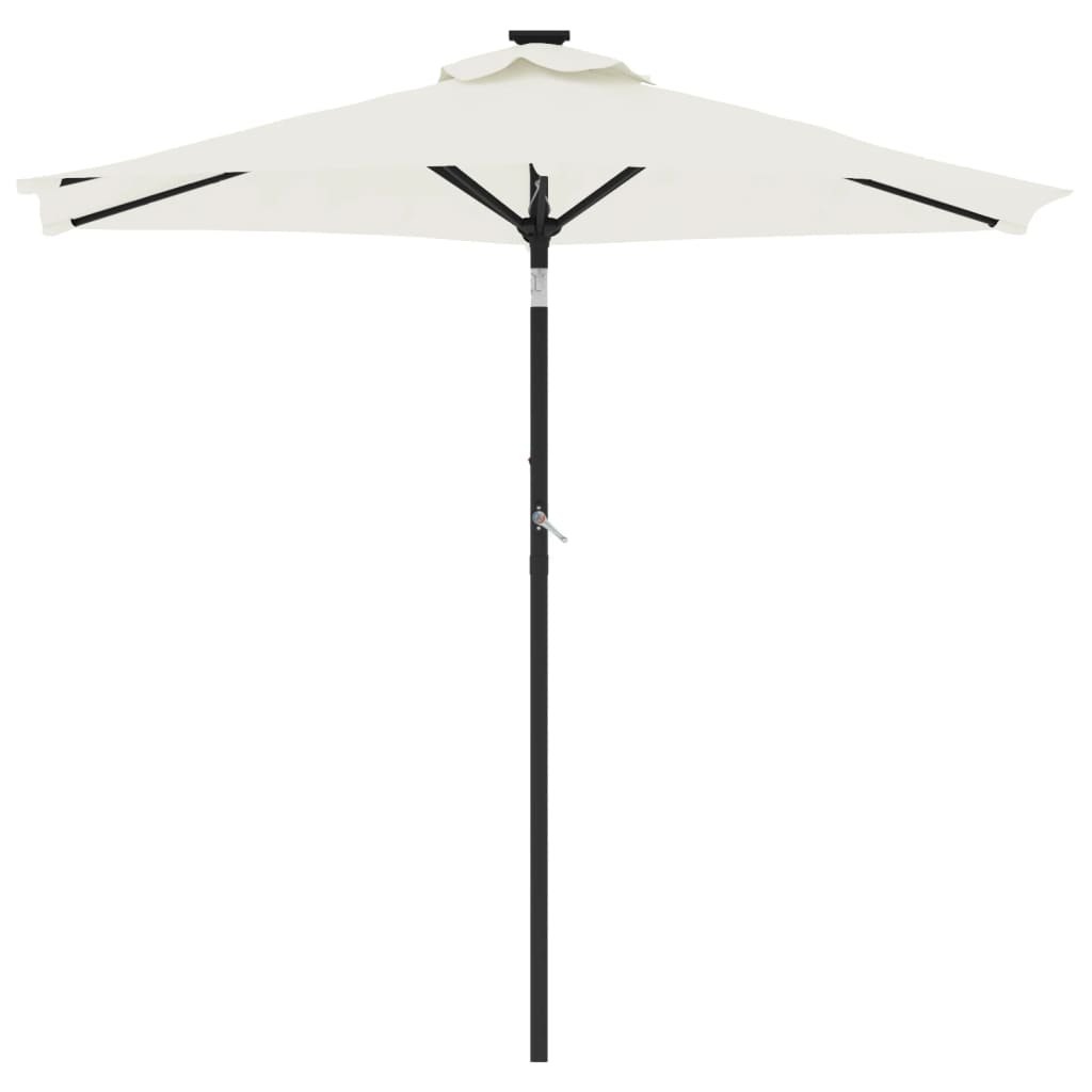 Vidaxl Parasol z jeklenim drogom 225x225x212 cm bela