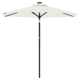 Vidaxl Parasol z jeklenim drogom 225x225x212 cm bela