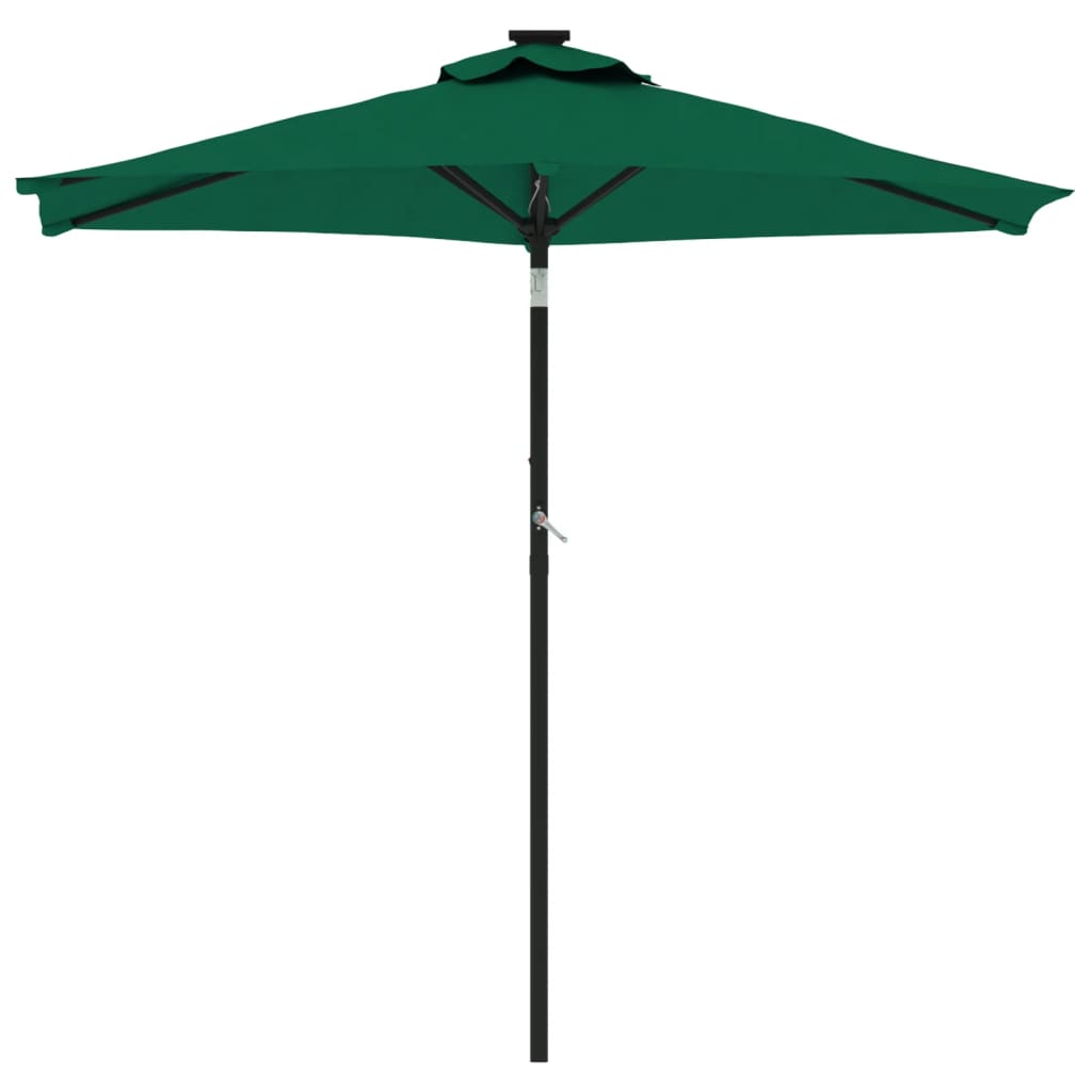 Vidaxl Parasol ze stalowym biegunem 225x225x212 cm zielony