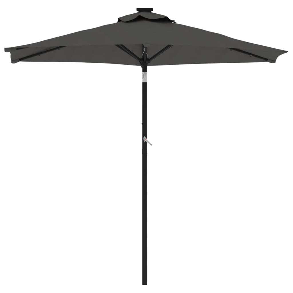 Vidaxl -parasol med stålstang 225x225x2121 cm antracit -farvet