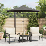 Parasol vidaxl avec poteau en acier 225x225x2121 cm anthracite -colored