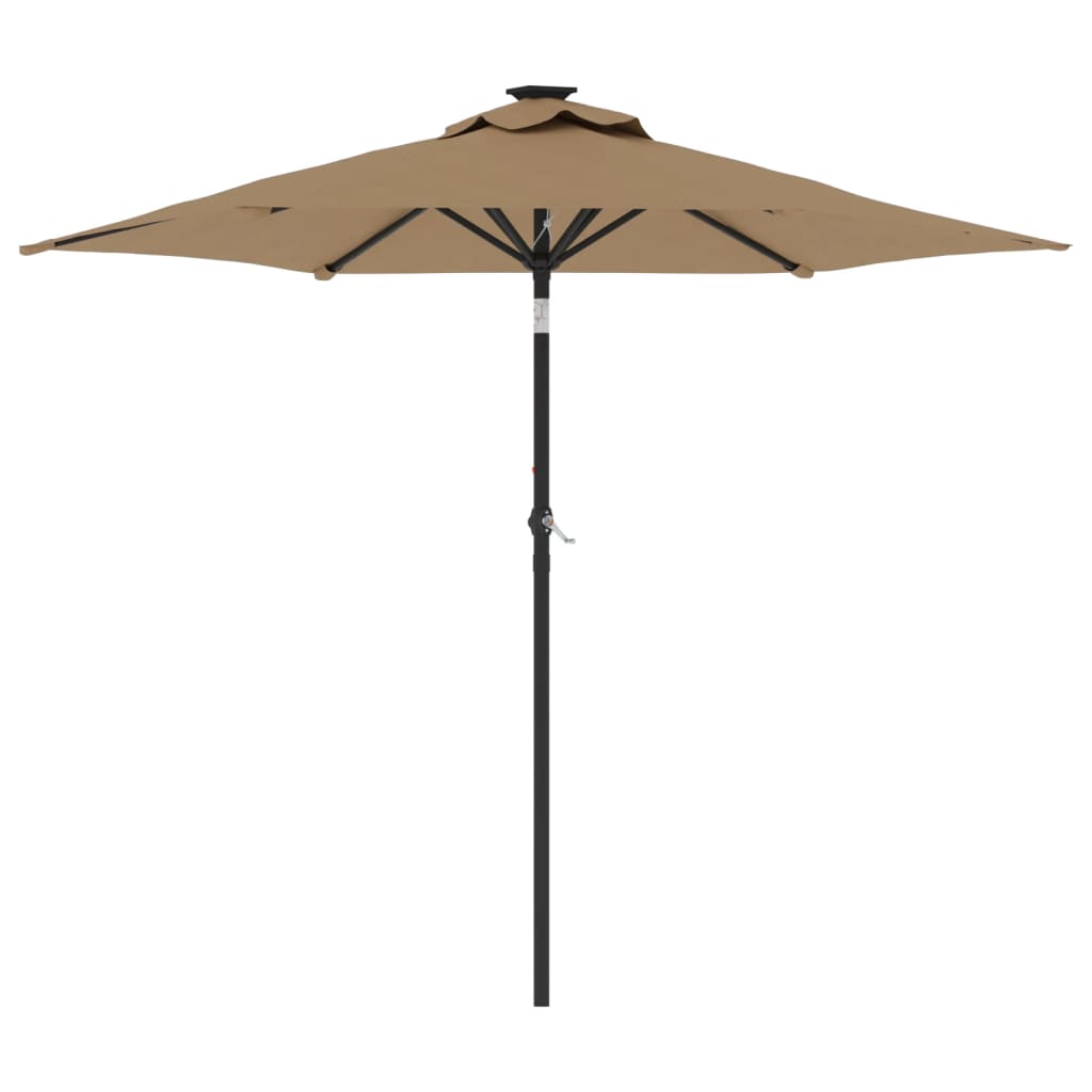 VIDAXL -Parasol mit Stahlpol 225x225x212 cm Taupe