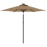 Vidaxl Parasol med stålstang 225x225x212 cm taupe