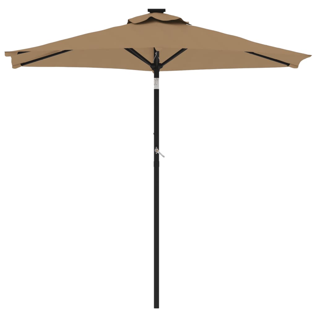 Vidaxl Parasol ze stalowym biegunem 225x225x212 cm taupe