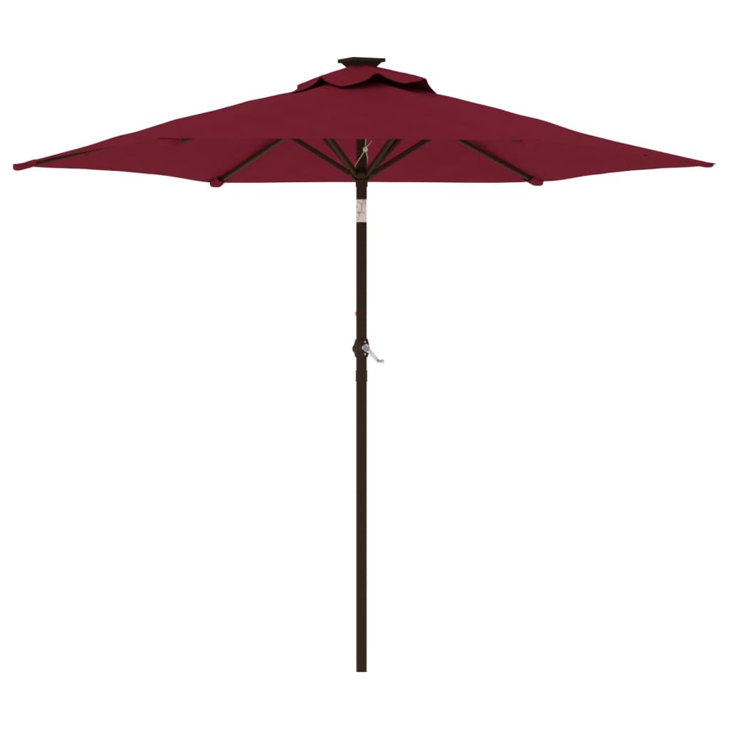 Vidaxl -parasol med stålstang 225x225x212 cm Bordeaux rød