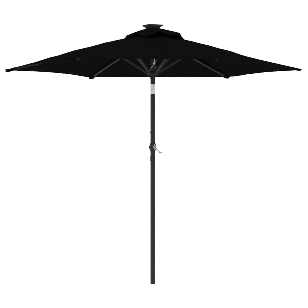 Vidaxl -parasol med stålstang 225x225x212 cm svart