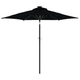 Vidaxl Parasol med stålstang 225x225x212 cm sort