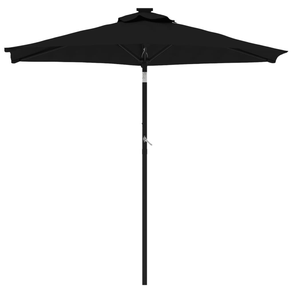 Vidaxl -parasol med stålstang 225x225x212 cm svart