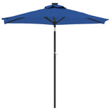 Vidaxl parasol met stalen paal 225x225x212 cm azuurblauw