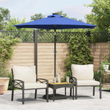 Vidaxl Parasol con polo in acciaio 225x225x212 cm blu azure